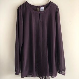 CAbi Long Sleeved Plum Entice Blouse